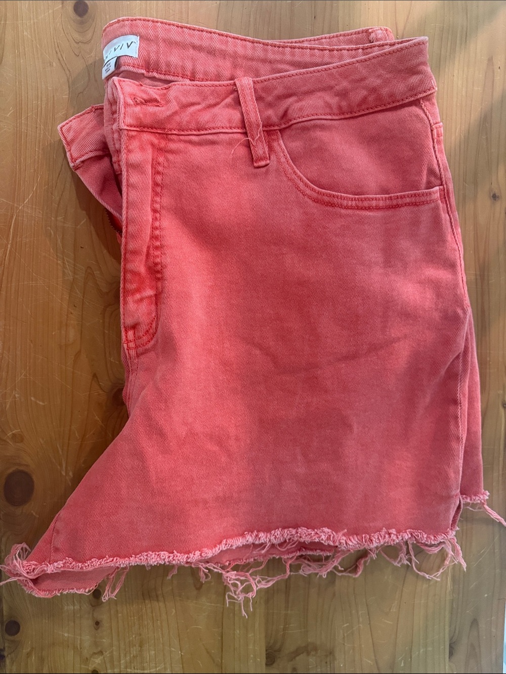 Ava & Viv Coral Pink Denim Shorts